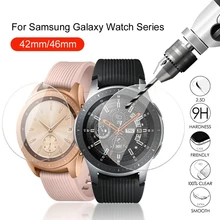 Protetores de tela de vidro para samsung galaxy watch 42mm 46mm filme temperado proteção cobertura resistente a riscos 1-4 pces