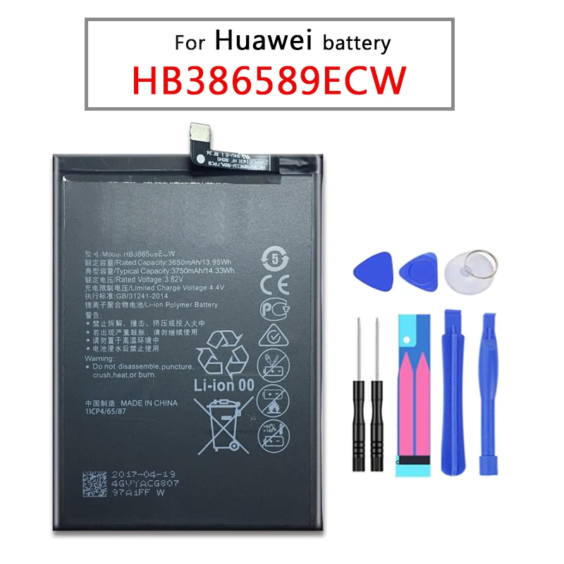 Аккумулятор HB386589ECW для Huawei P10 Plus / Honor 8X View 10 V10 /Honor Lite 3650mAh литий полимерный