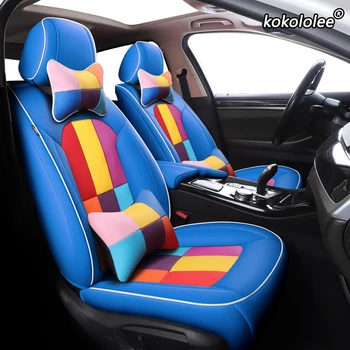

kokololee Custom Leather car seat cover For Ford Fiesta Mondeo Fusion Focus Escort S-MAX Edge Kuga Taurus Automobiles Seat Cover