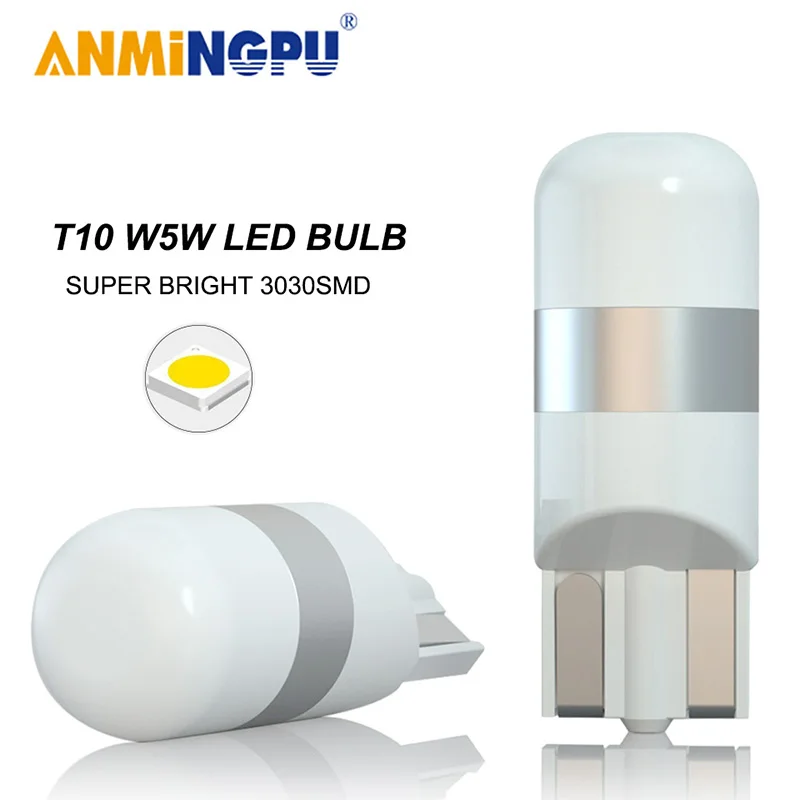 ANMINGPU сигнальная лампа Led T10 Canbus 3030SMD 168 194 W5W светодиодные лампы автомобильные Габаритные фонари для чтения