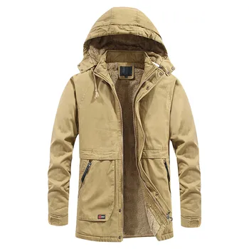 

Jacket Coat Men Winter Hooded Windproof Solid Long Sleeve Windbreaker Pocket Soft Shell Zipper High Quality Jacket Plus Size