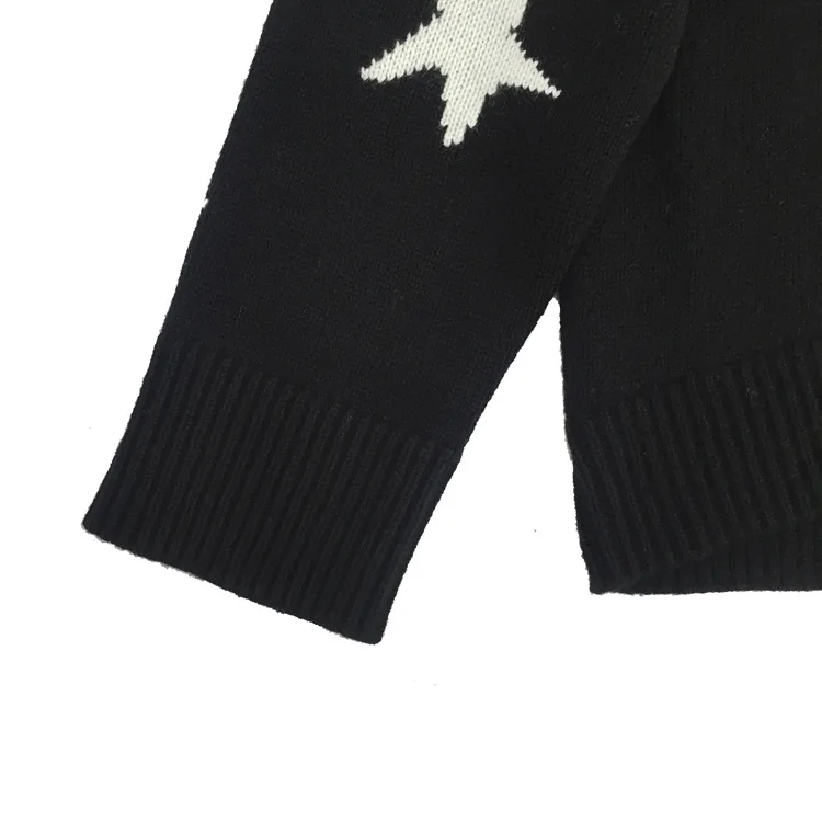Женский свитер со звездами, асимметричный кашемировый свитер