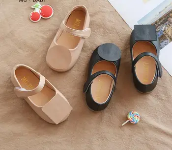 

Children's small shoes girls 2019 autumn new square mouth shoes little girl geometric soft bottom baby shoes