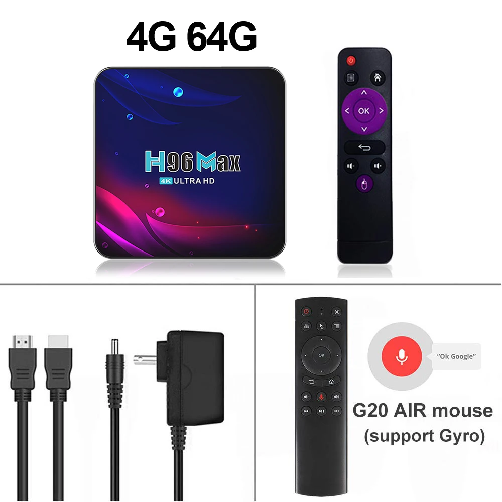 TV Box Android 11 4G 32GB 64GB 4K Android TV Box Smart TV Box 2.4G 5.8G WIFI Google Voice Set Top Box 2022 H96 max  V11 