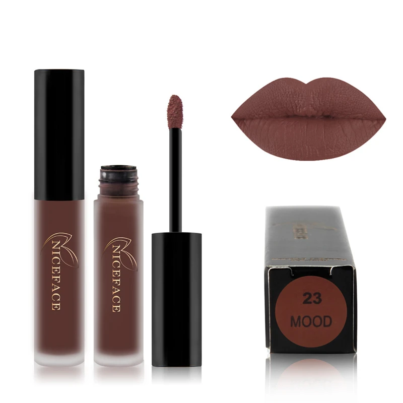 24 color liquid matte lipstick lasting makeup lip red matte nude color cosmetic waterproof matte lipstick - Цвет: 23