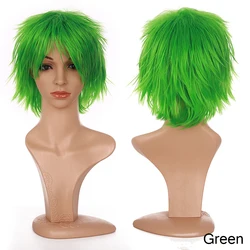 Vibrant Multicolor Synthetic Cosplay Wig - Short Layered Party Hair Extension - 12inch (Green)
