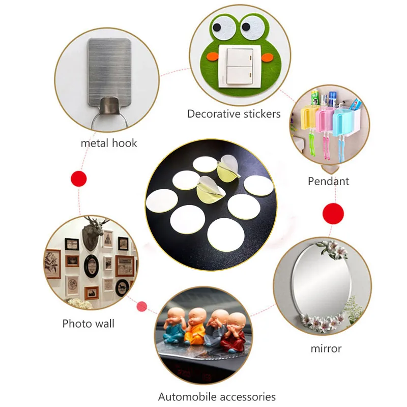 1000Pcs 10 15 20 25 30mm Transparent Double-Sided Adhesive Tape Dot waterproof traceless Acrylic glue Adhesive Round Sticker