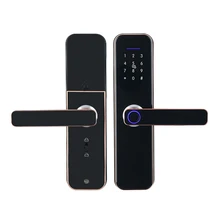 Serrure de porte électronique Bluetooth avec application de verrouillage TT, sécurité biométrique à distance par empreintes digitales, verrouillage de porte Intelligent avec mot de passe