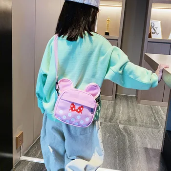 

canvas small bag catoom mickye minnie purses and handbags girls boys shoulder crossbody bags cute kindergarten bag tote sac 2020