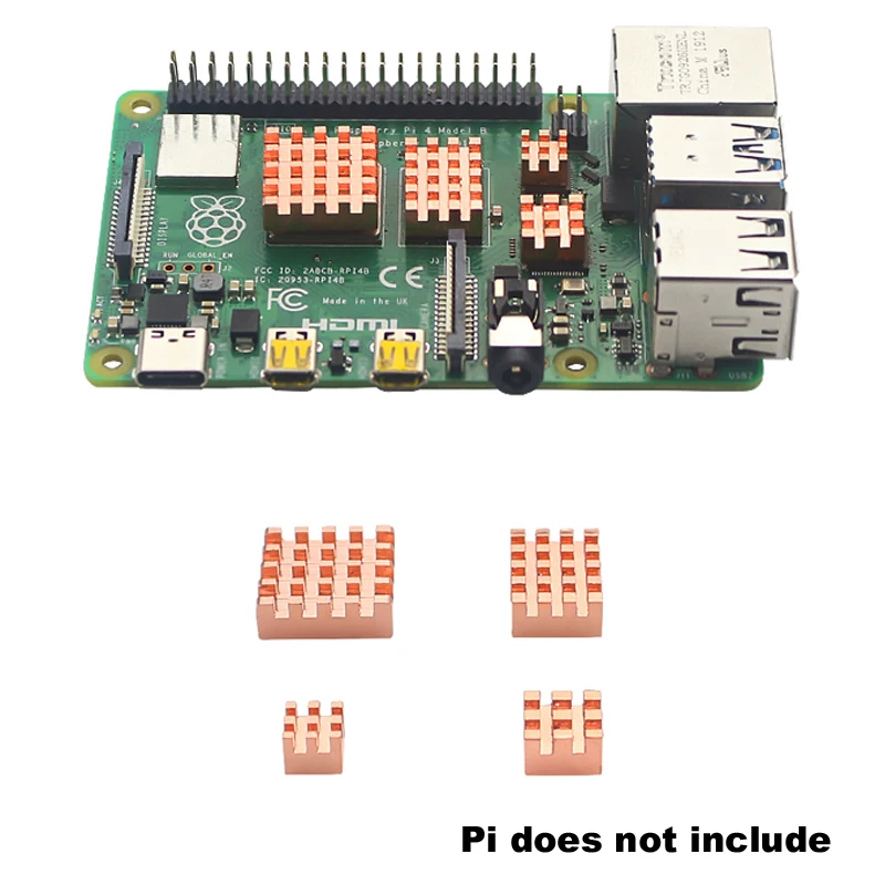 Radiator Copper Raspberry Heatsink,Mini PC Raspberry Pi 4 3 2 1 Model B A Plus Processor RAM Memory Lan Chip Heat sink Cooling