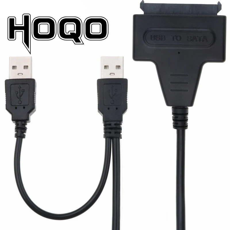 USB2.0 to SATA 22PIN male with USB power cable for 2.5 inch SSD HDD hardisk drive 20cm black color | Компьютеры и офис