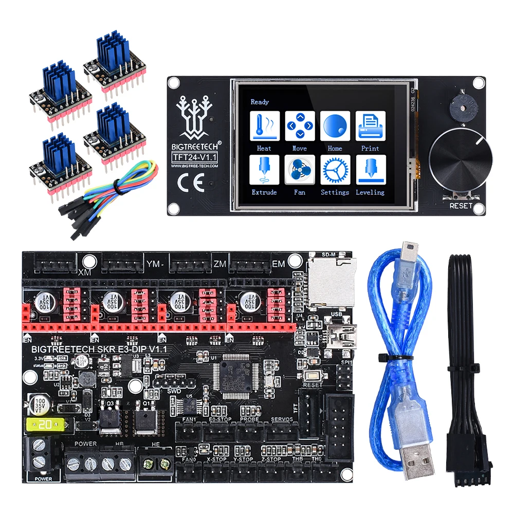 BIGTREETECH SKR E3 DIP V1.1 32 бит с TFT24 наборы дисплея для TMC2130 SPI TMC2208 UART 3D принтер доска PRO Ender 3