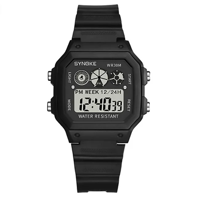 Men's Digital Watch Men Sports Wristwatch LED Dual Time Pedometer Alarm Clock 50M Waterproof Military Watches Relogios Masculino black