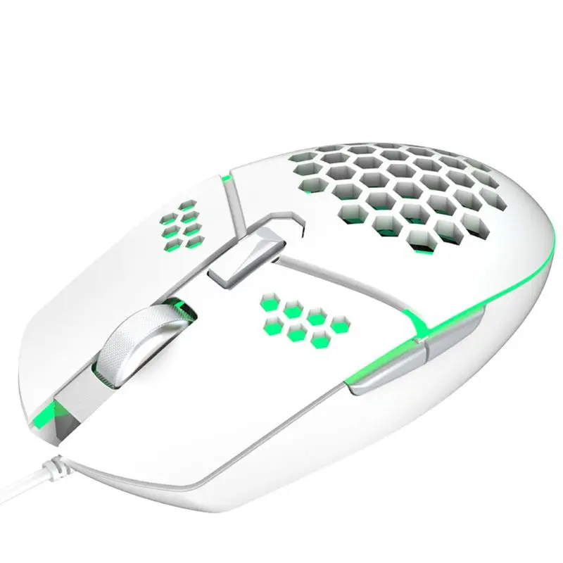 

2000DPI Adjustable 6 Buttons Gamer USB Wired Honeycomb Optical Mouse Hollow-out RGB Gaming Mice with Fan for PC Laptop