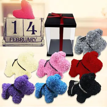 

PE Rose Dog Simulation Rose Dog For Graduation Valentine's Day Girlfriend Gift DIY Wedding Decoration Gift Box Wreath Crafts