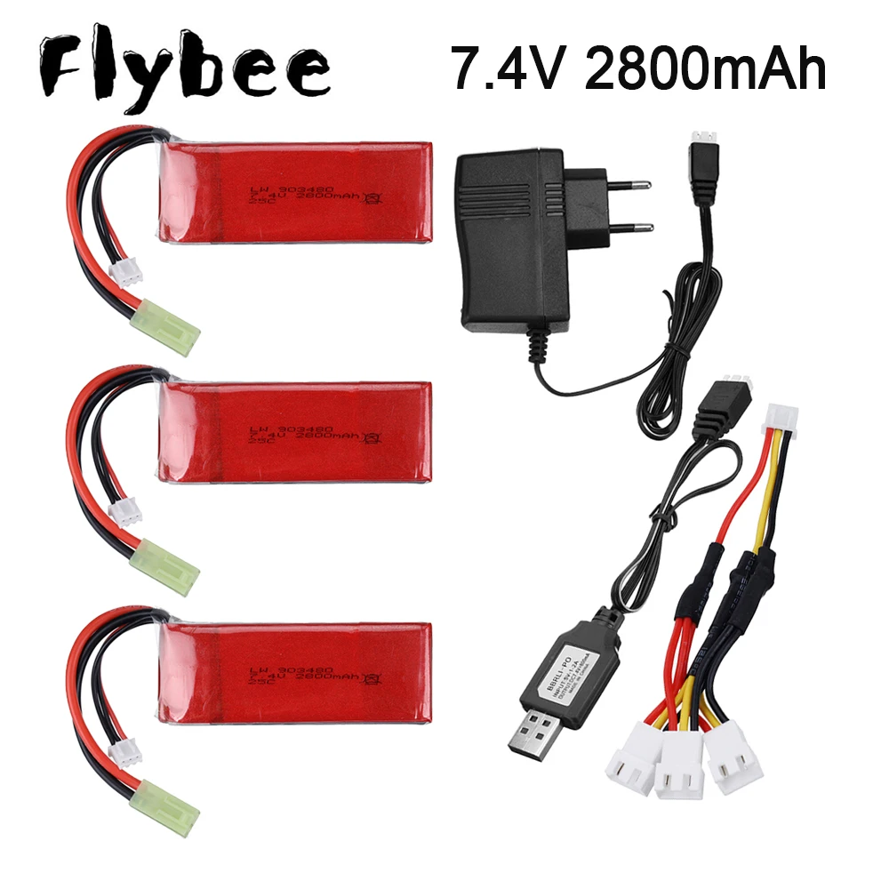 2S 7 4 V 2800mAh литий-полимерная батарея Tamiya разъем для Feilun FT009 RC игрушки лодки части