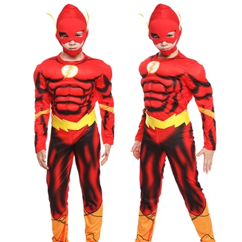 

Super Cool 3D Printing Boys The Flash Muscle Fancy-Dress Child Kids Superhero Halloween Carnival Party Cosplay Costumes
