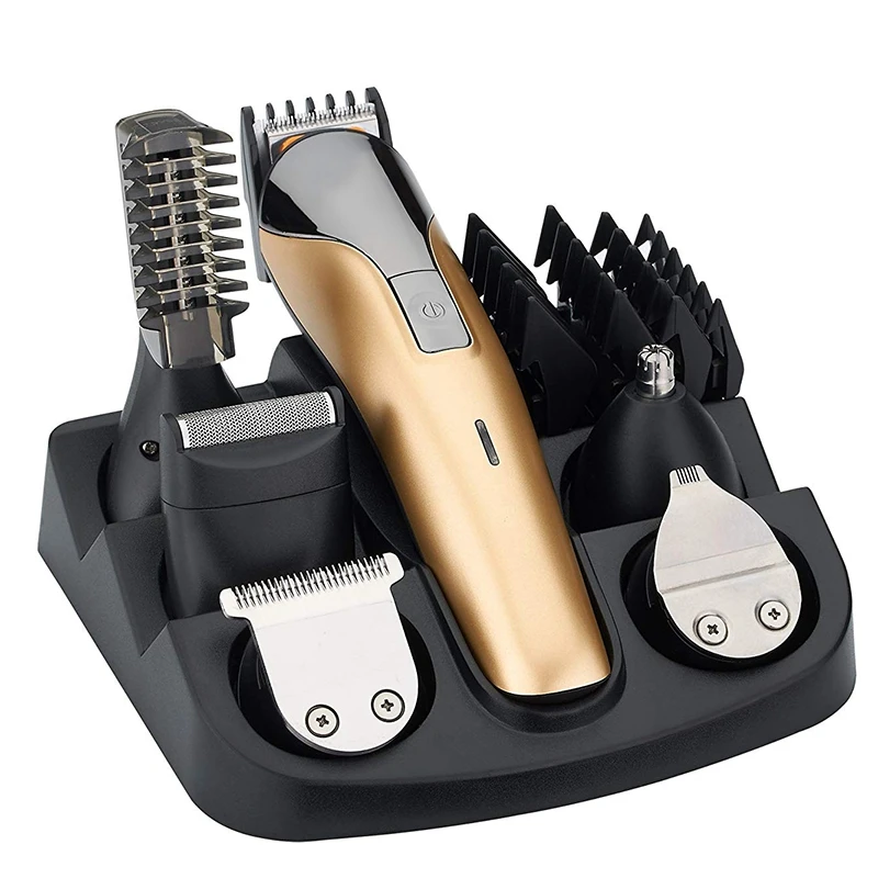 

Gold One Multifunctional Rechargeable Electric Hair Trimmer Grooming Kit Nose Ear Beard Clipper and Mustache Trimmers Shaver Sui