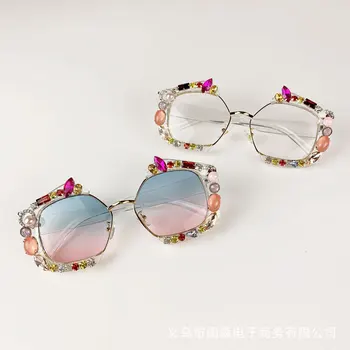 

Luxury Diamond Square Sunglasses Women Brand Designer Trendy Clear Sun Glasses 2019 Crystal Shades Pearl Eyewear Oculos de sol