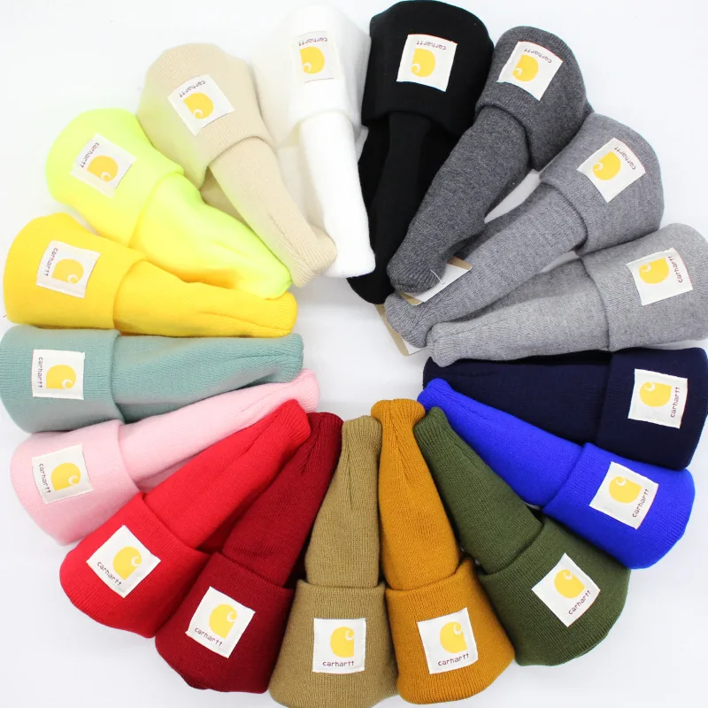 

Autumn Winter Multicolor Carhartt Cap Unisex Tide Card Cold Cap Lovers Student Keep Warm Hip Hop Skate Hat Ear Cap