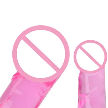 Jelly Double Penetration Anal Butt Plug Dildo Penis Sex Tool For Lesbian Gay 2