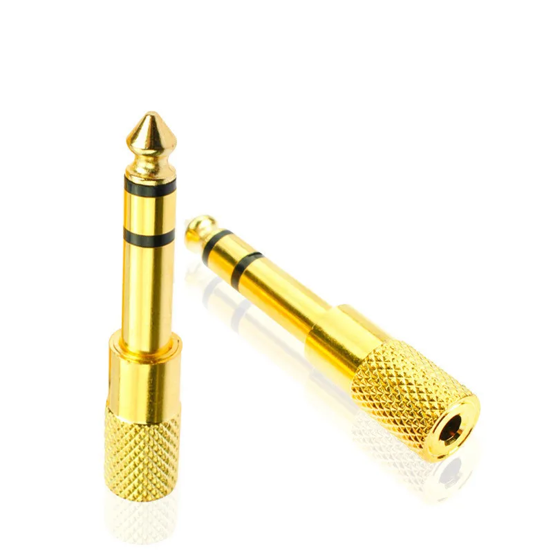 

6.5mm To 3.5mm Adapter 6.5 Plug To 3.5 Jack Stereo Audio Adaptor for Microphone Headphone AUX Cable Gold Audio Adaptor Hot Sale