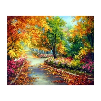 

Frame DIY Painting By Numbers Landscape Forest Coloring By Numbers Paint on Canvas Hand Painted for Home Art