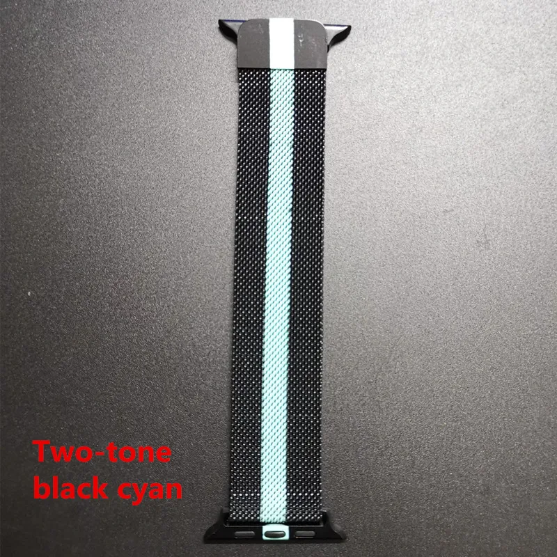 black cyan Универсальный ремешок 38/40, 42/44 для часов 1 поколение/2 поколение/3 поколение/4 поколение/5 поколение/IWO часы - Цвет: black cyan