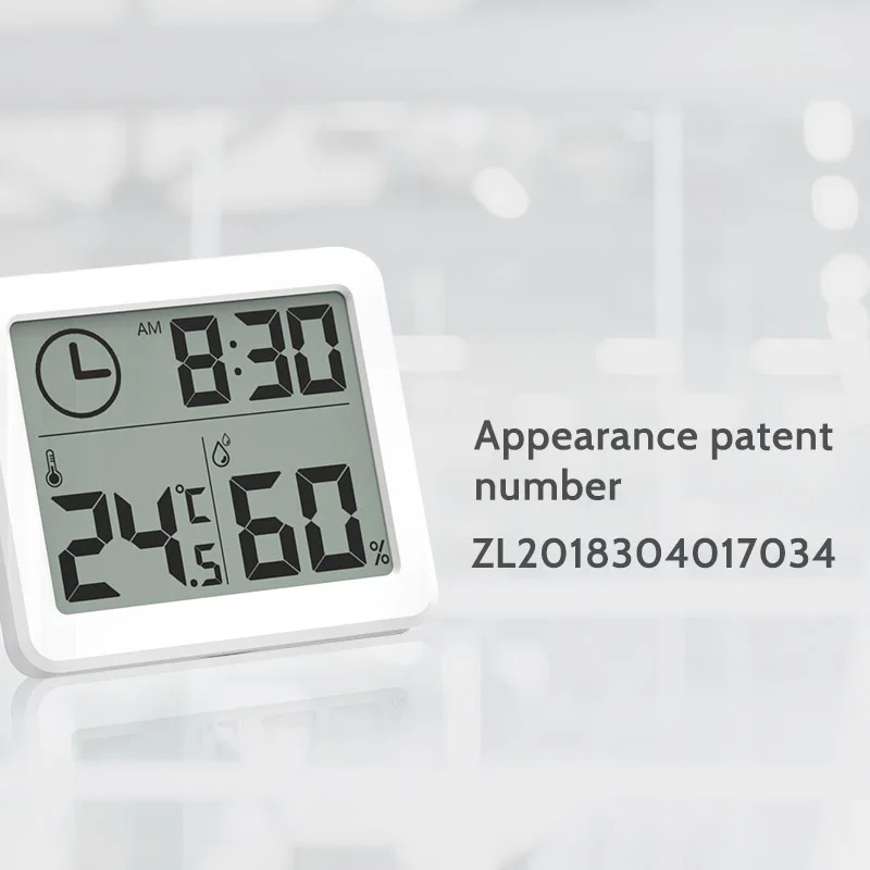 Ультратонкие цифровые часы с ЖК-дисплеем, электронные настольные часы с температурой и влажностью, домашние настенные часы с термометром и гигрометром