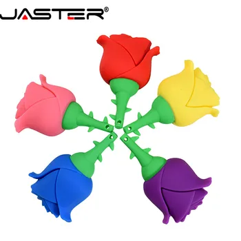 

JASTER Usb 2.0 Lovely Pen Drive 3 Colors Rose Flowers Usb Flash Drive Wedding Gift Memoria Usb 8gb 4gb 32GB 16GB Creative Gift