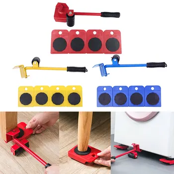 

5pcs Furniture Mover Tools Set Home Transport Heavy Objects Moving Lifter Wheel Roller for Sofa Beds Bookcases Hand Tools Set