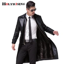 Holyrising мужские Hombre натуральная кожа длинная толстая шерсть мотоциклетная верхняя одежда на молнии мужская деловая овчина Роскошная куртка 18995-5