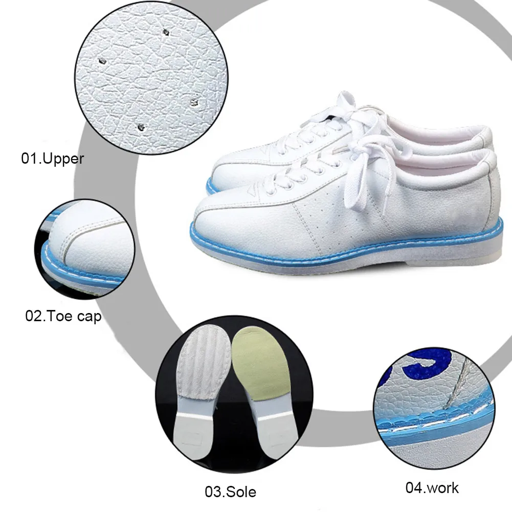 

Newly White Bowling Shoes for Men Women Unisex Sports Beginner Bowling Shoes Sneakers BFE88