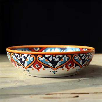 

Ceramic Deep Plate Underglaze Color I Soup Plate Kitchen Tableware Supplies Boho Style