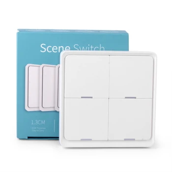 

ZigBee Smart Switch Sticker 4 Gang Tuya Wireless Remote Control Scenario Switch Works Tuya Zigbee Hub Home Automation Modules