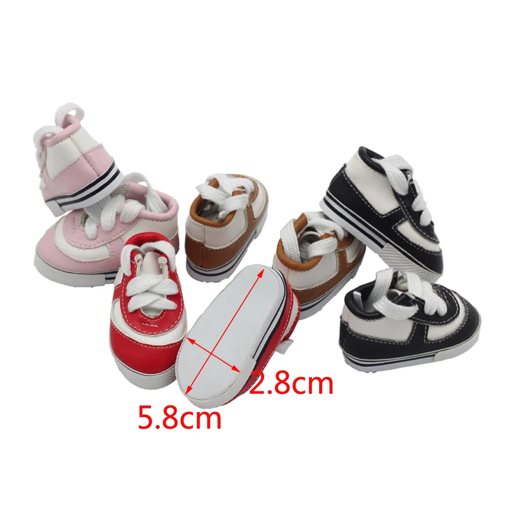 5.5*2.8cmPU Leather Shoes For BJD Dolls fit 14.5inch Girl Doll 20cm Plush EXO Dolls Boots Accessori toys doll shoes