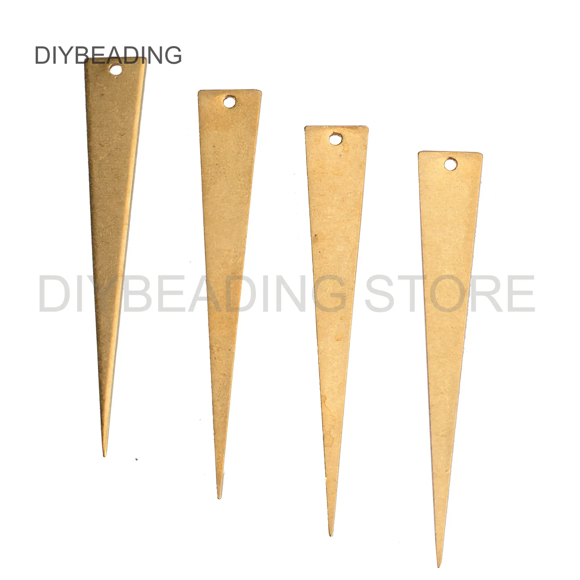 10-500 Pcs Brass Long Triangle Spike Charm Finding for Jewelry Making Elongated Geometric Stamping Tag Lots Wholesale (8*51mm)