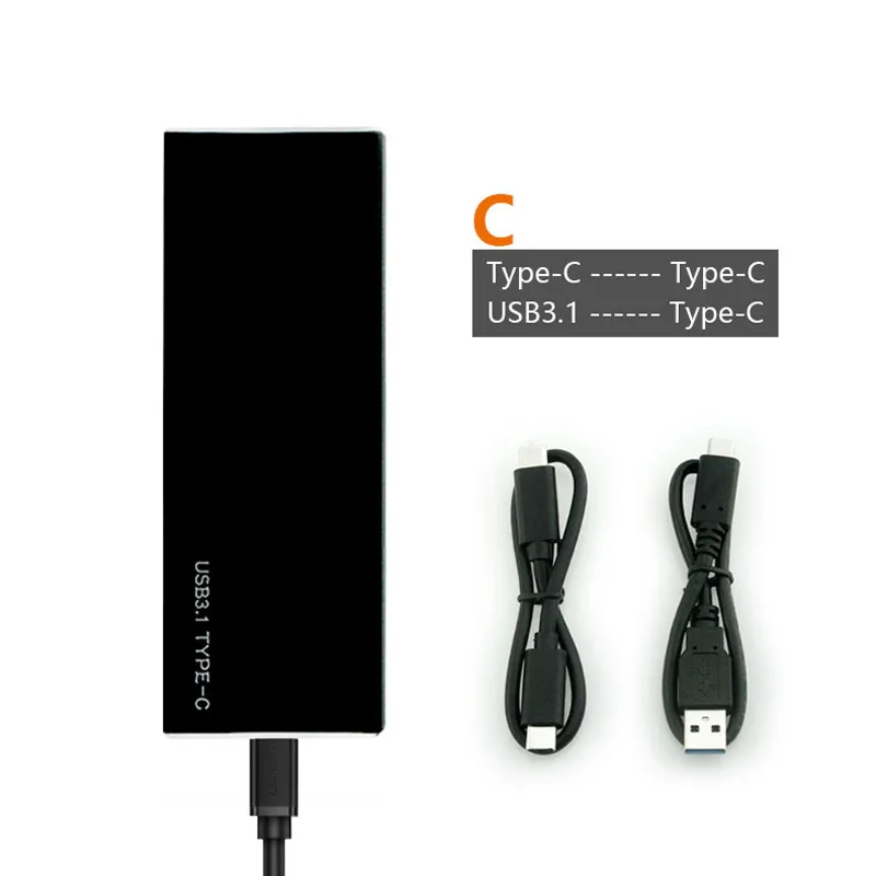 USB-C M.2 Накопитель SSD с протоколом NVME корпус USB 3,1 type-c GEN2 M.2 SSD корпус до 10 Гбит/с для 2230-2280 M.2 Накопитель SSD с протоколом NVME жесткий диск M ключ - Цвет: Белый