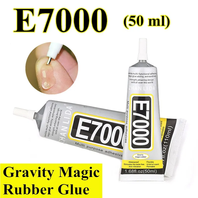 

50ml E7000 Fully Transparent High Strength Liquid Rubber Glue for Metal Glass Stone Porcelain Wood Leather Fabric Nylon Sponge