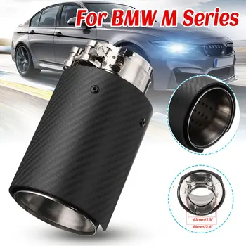 

66-93mm Universal Car SUV Auto Carbon Fiber Exhaust Muffler Tip Pipe Car Rear Tail Throat Liner Glossy For BMW M series Matt