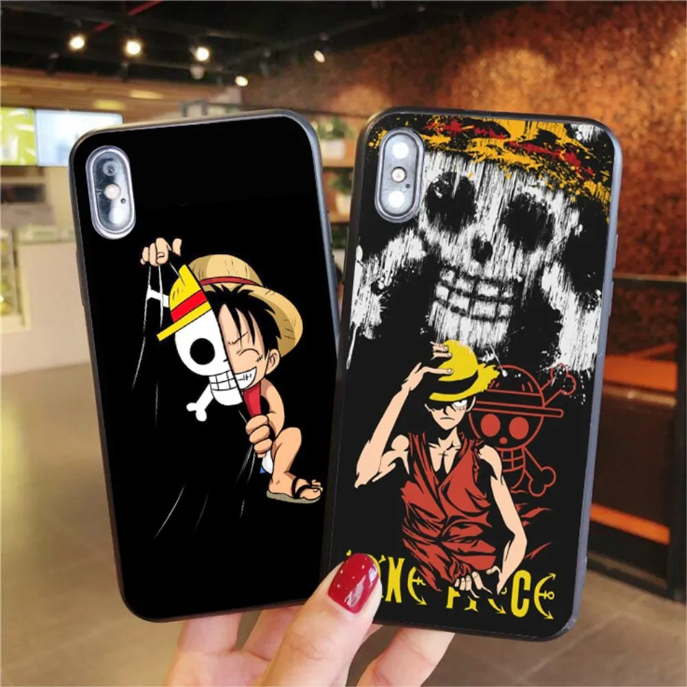 Цельный чехол для телефона японский мультфильм Аниме Луффи Зоро Coque iPhone Xs MAX XR X 6 6s