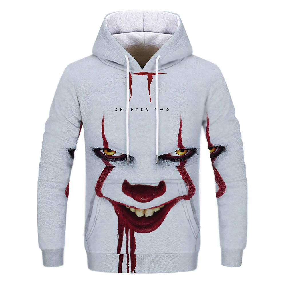 

Hot Sale Men's Hooded Print 3D Casual Hoodie Clown Men's Fall / Winter Hoodie