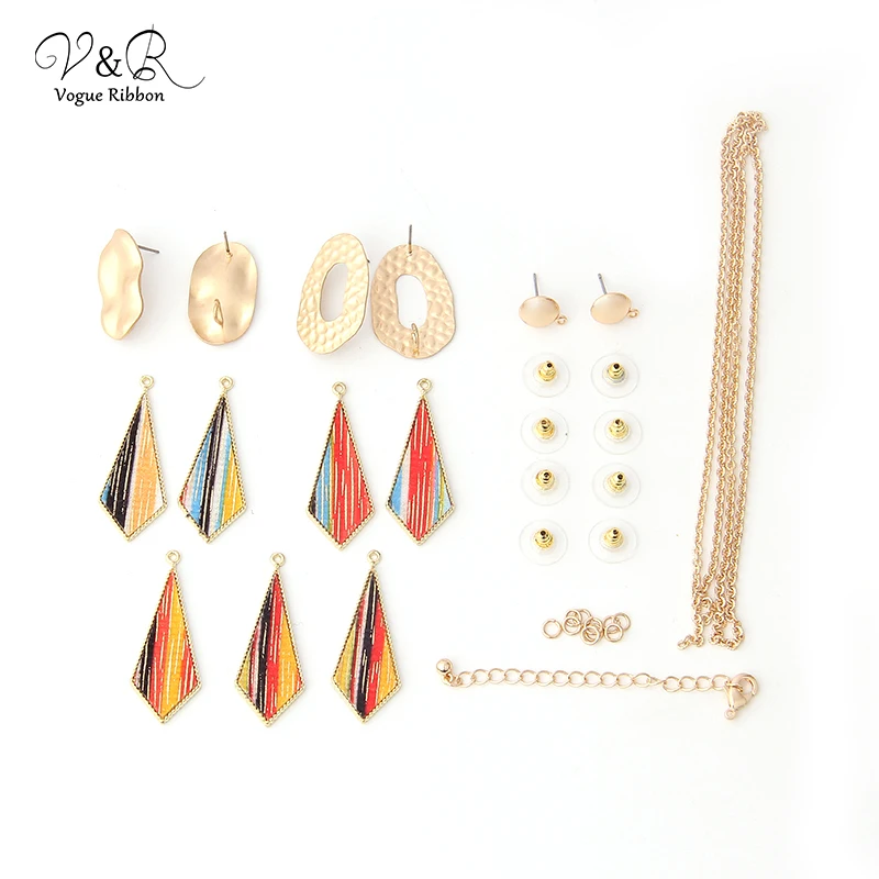 

vogue ribbon DIY Handmade Jewelry Making Pendent Charms Necklace Earring Set Components Decoration Fashion Accessories Gifts