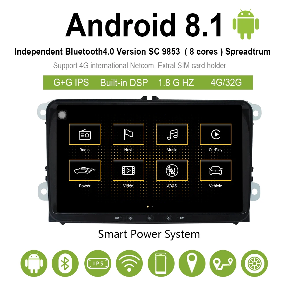 Discount car multimedia video dvd player android 8.1 2G/32G gps bluetooth for Volkswagen universal ,voice control,gps 1 Discount car multimedia video dvd player android 8.1 2G/32G gps bluetooth for Volkswagen universal ,voice control,gps 1