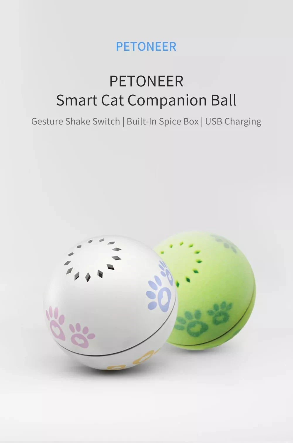 Newest Xiaomi Petoneer Pet smart companion ball Cat Toy Built-in catnip box Irregular scrolling funny cat artifact Smart pet toy (1)