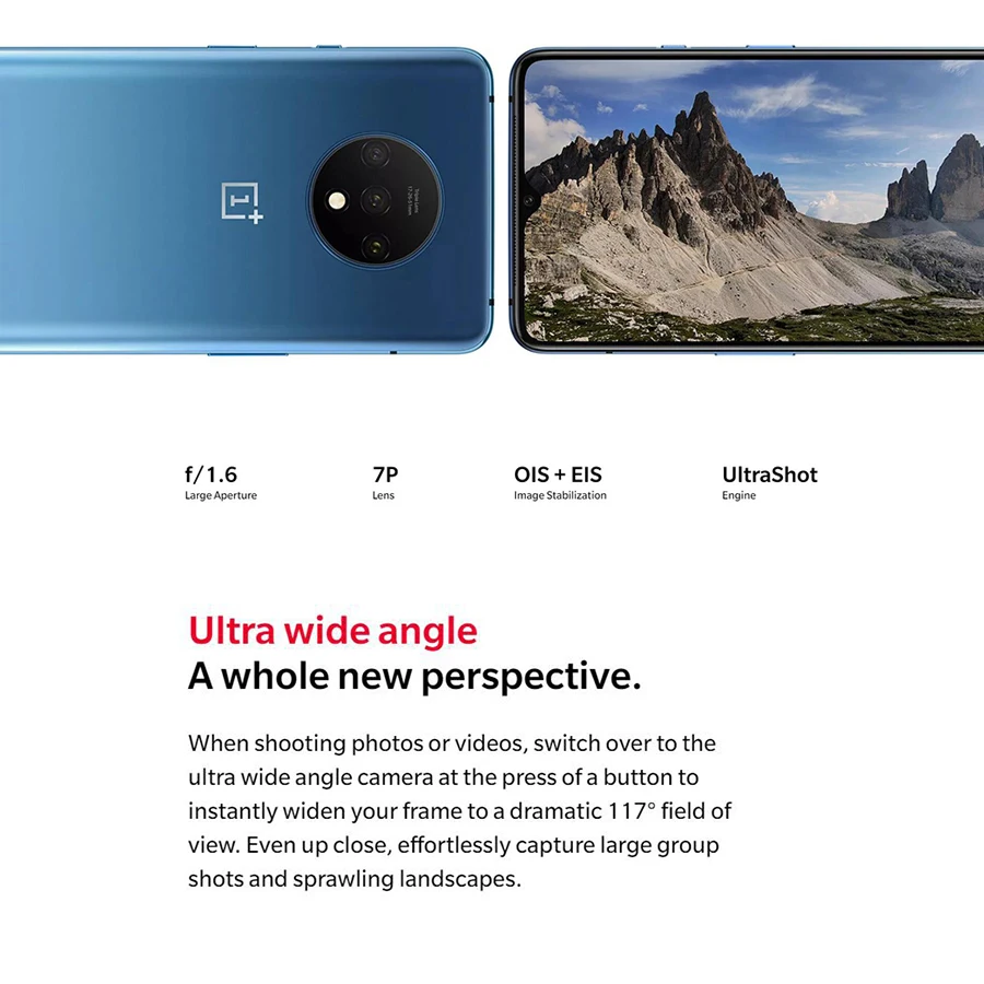 Global Firmware Oneplus 7T 8GB 128GB 256GB Mobile Phone Snapdragon 855 Plus 6.55" 48MP Triple Camera 4G Android 10.0 NFC phone