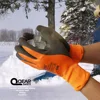 Thermal work safety gloves, fully warm fleece lining inside, water- proof rubber latex coated,anti-slip palm, winter use ► Photo 3/6