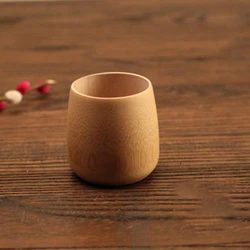 Japan Style Handmade Natural Bamboo Carved Drinking Mug (01)
