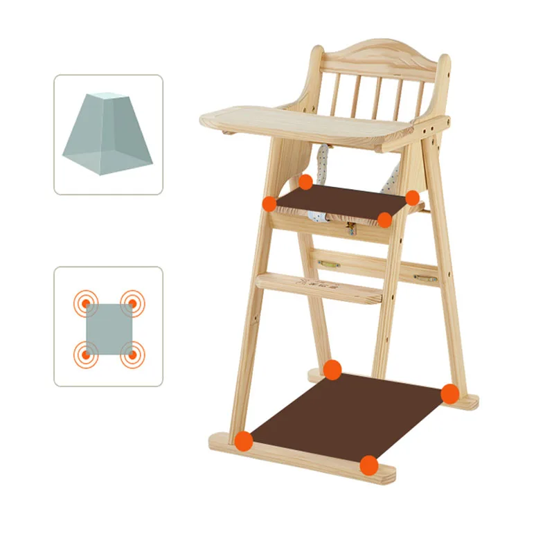 Baby High Feet Feeding Chair Multifunction Foldable Don't Have To Install It Yourself Birthday Gift Child Booster Seat Summer