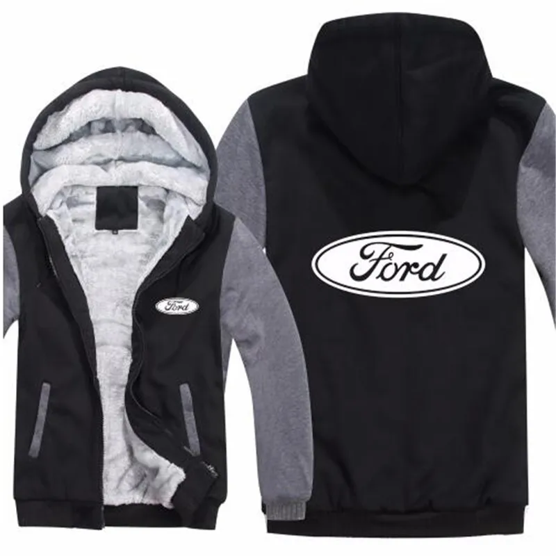 Ford толстовки зимняя Мужская модная повседневная шерстяная флисовая толстовка Ford пуловер Мужское пальто